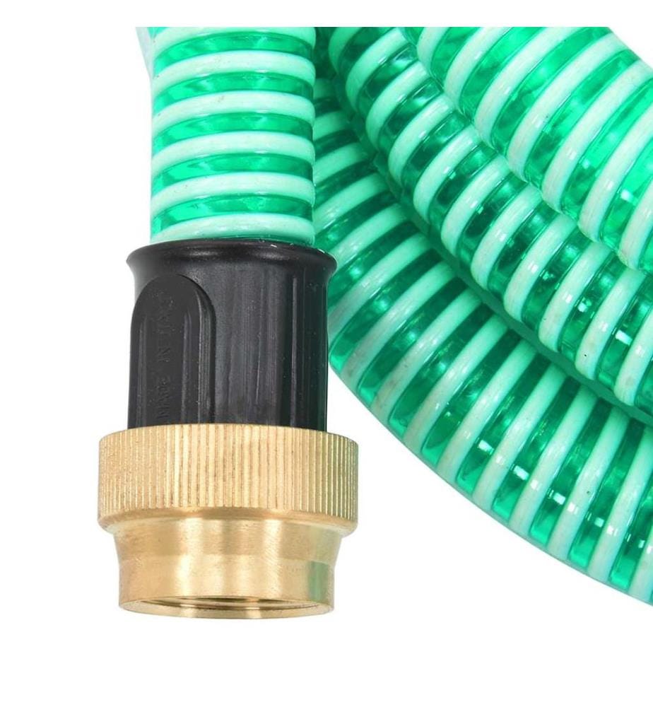 Saugschlauch mit Messing-Anschlüssen Grün 1,1" 25 m PVC