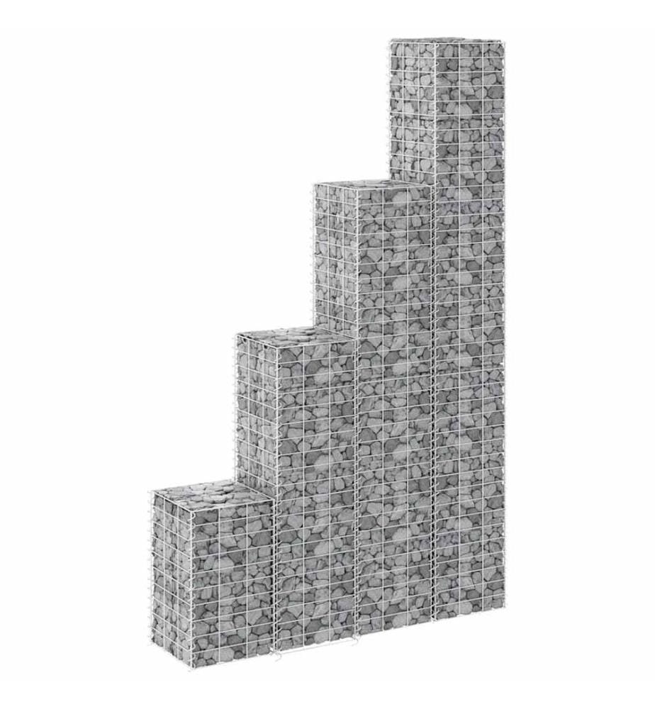 Gabionen-Hochbeete 4 Stk. 30x30x50/100/150/200 cm Eisen