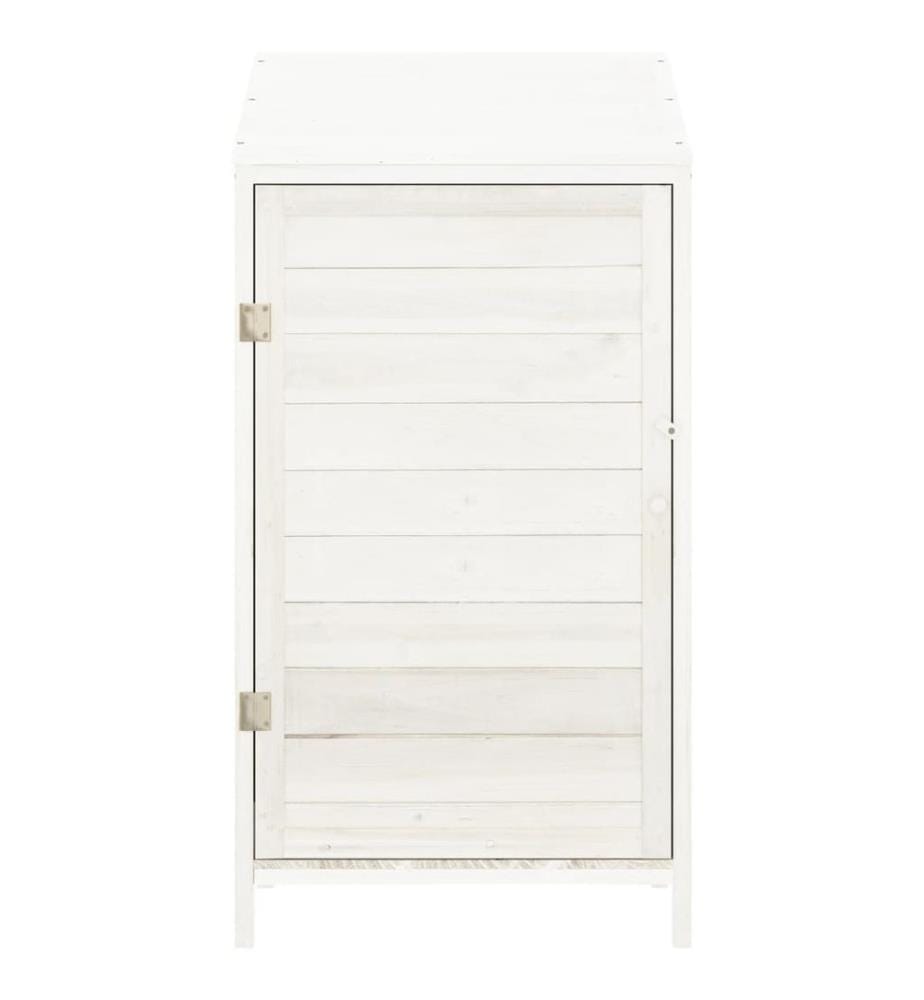Geräteschuppen Weiss 55x52x112 cm Massivholz Tanne