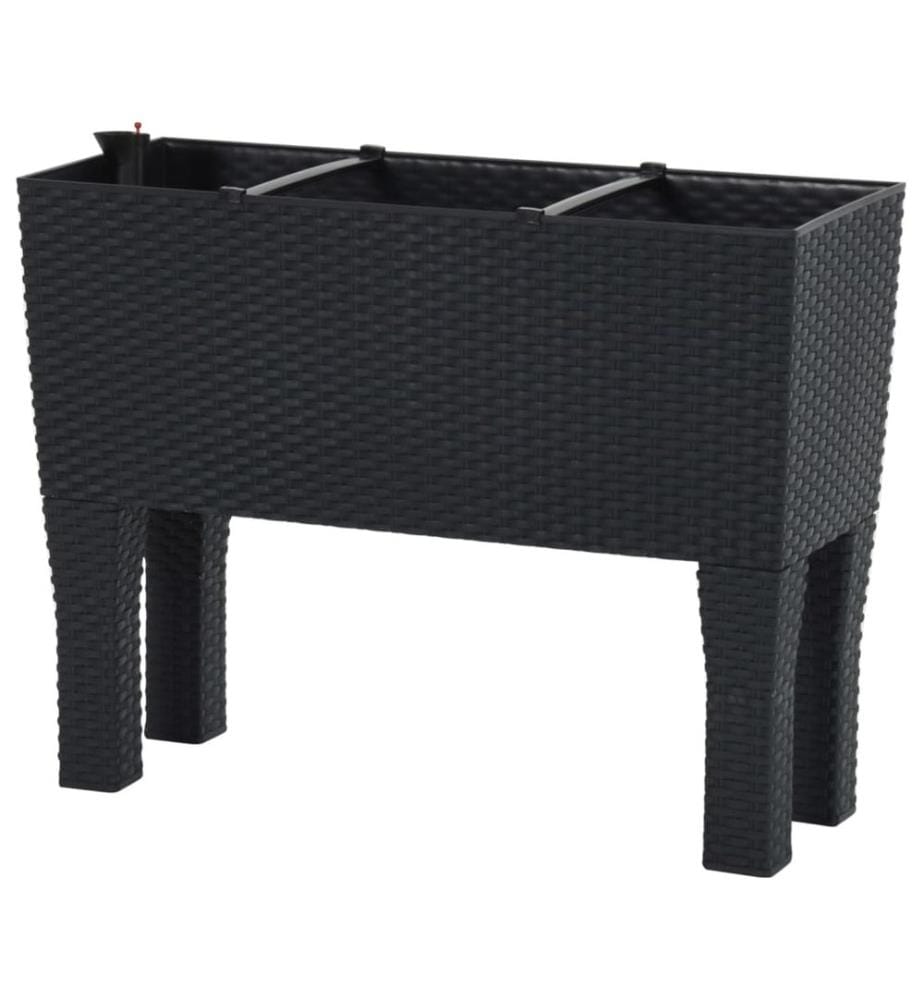 Hochbeet Anthrazit 60x25x46 cm PP-Rattan