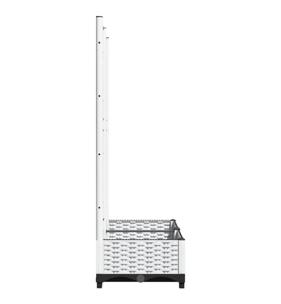 Pflanzkübel mit Rankgitter Weiss 80x40x121,5 cm PP