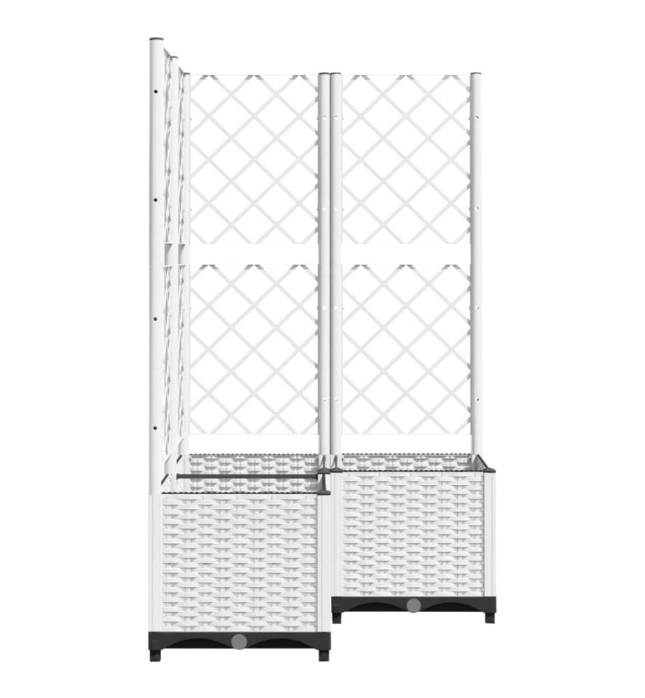 Pflanzkübel mit Rankgitter Weiss 80x80x136 cm PP