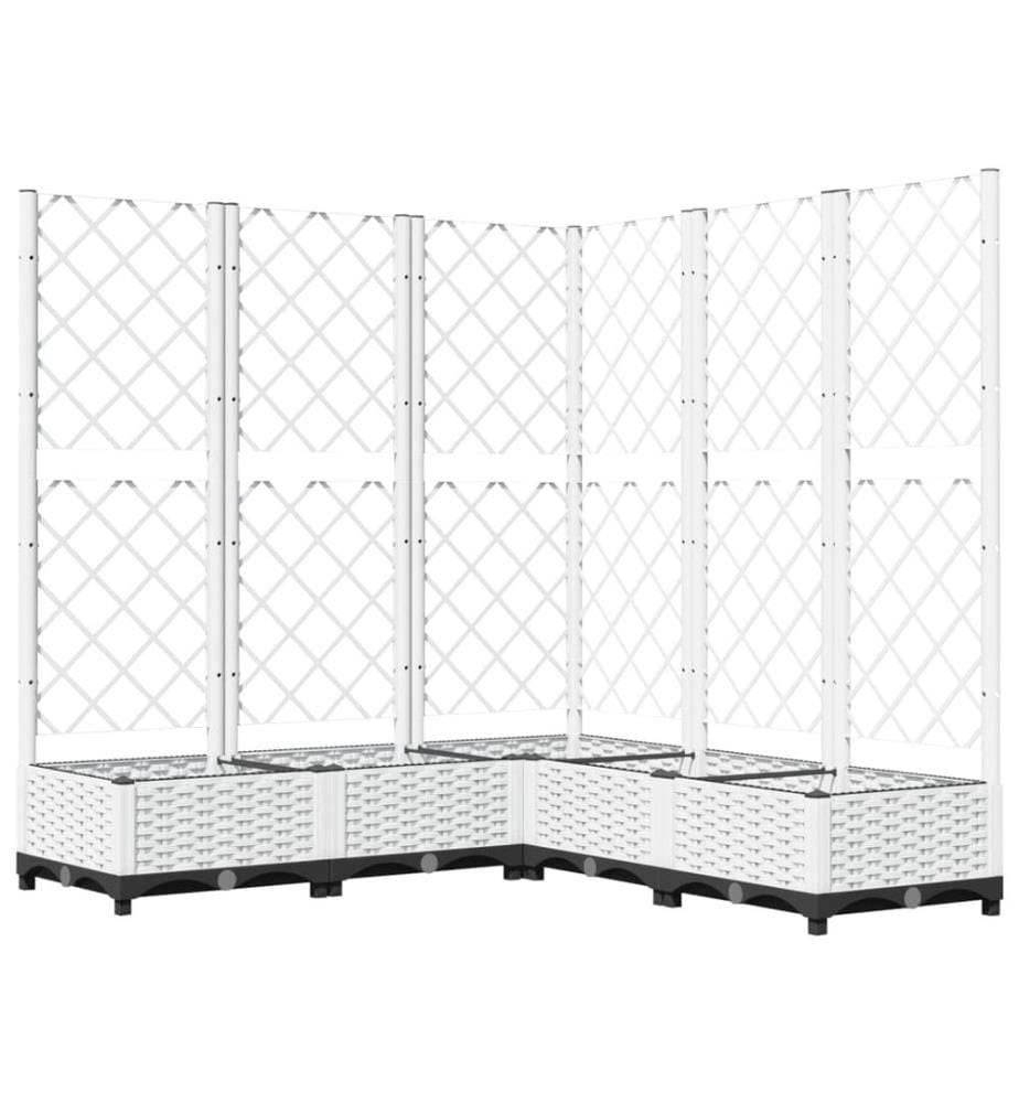 Pflanzkübel mit Rankgitter Weiss 120x120x121,5 cm PP