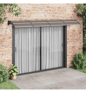 Türvordach Schwarz und Transparent 350x75 cm Polycarbonat