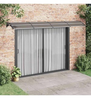 Türvordach Schwarz 400 x 100 cm Polycarbonat