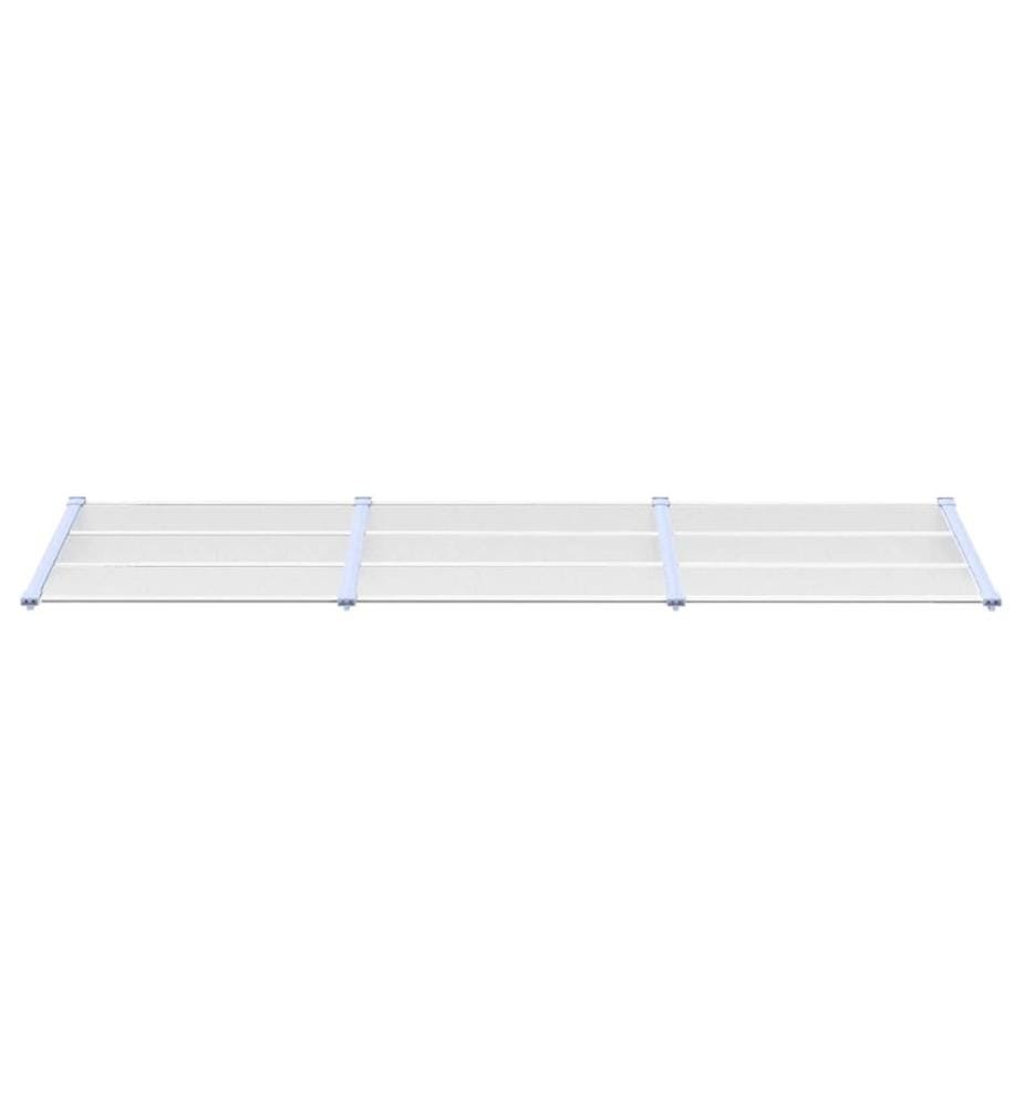 Türvordach Grau und Transparent 297,5x90 cm Polycarbonat