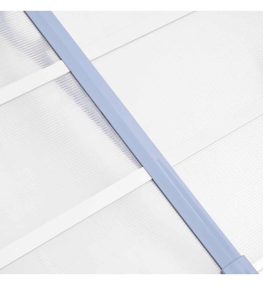 Türvordach Grau und Transparent 297,5x90 cm Polycarbonat