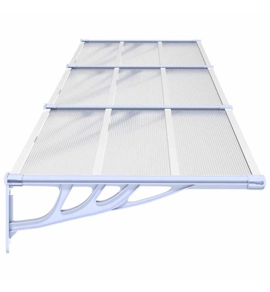 Türvordach Grau und Transparent 358,5x90 cm Polycarbonat