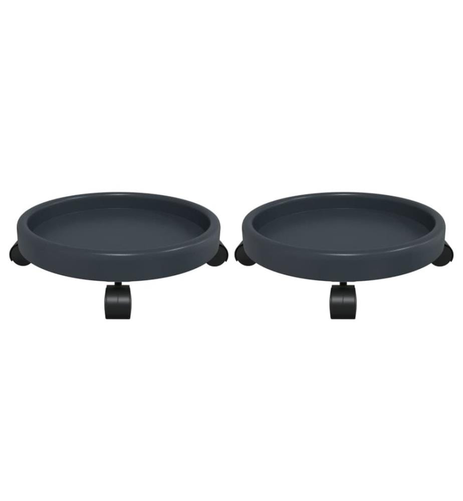 Chariots à plantes avec roues 2 pcs gris diamètre 34 cm 35 kg