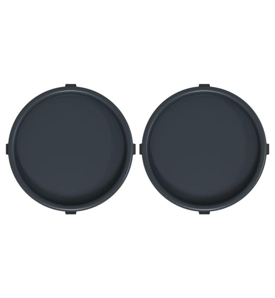 Chariots à plantes avec roues 2 pcs gris diamètre 34 cm 35 kg