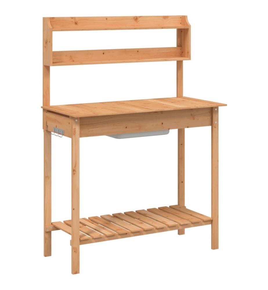 Pflanztisch mit Waschbecken 147,5x44x139,5 cm Massivholz Tanne