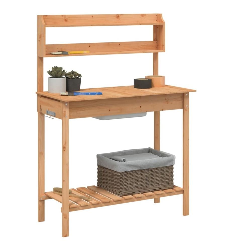 Pflanztisch mit Waschbecken 147,5x44x139,5 cm Massivholz Tanne