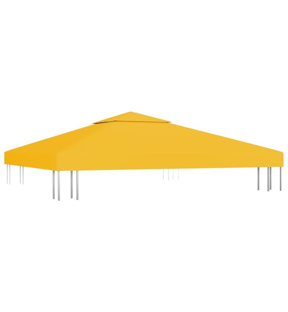 Toile de toit de belvédère 2 niveaux 310 g/m² 3x3 m Jaune