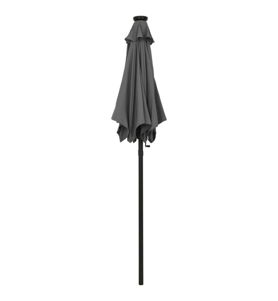 Sonnenschirm mit LED-Beleuchtung Anthrazit 200x211 cm Alu