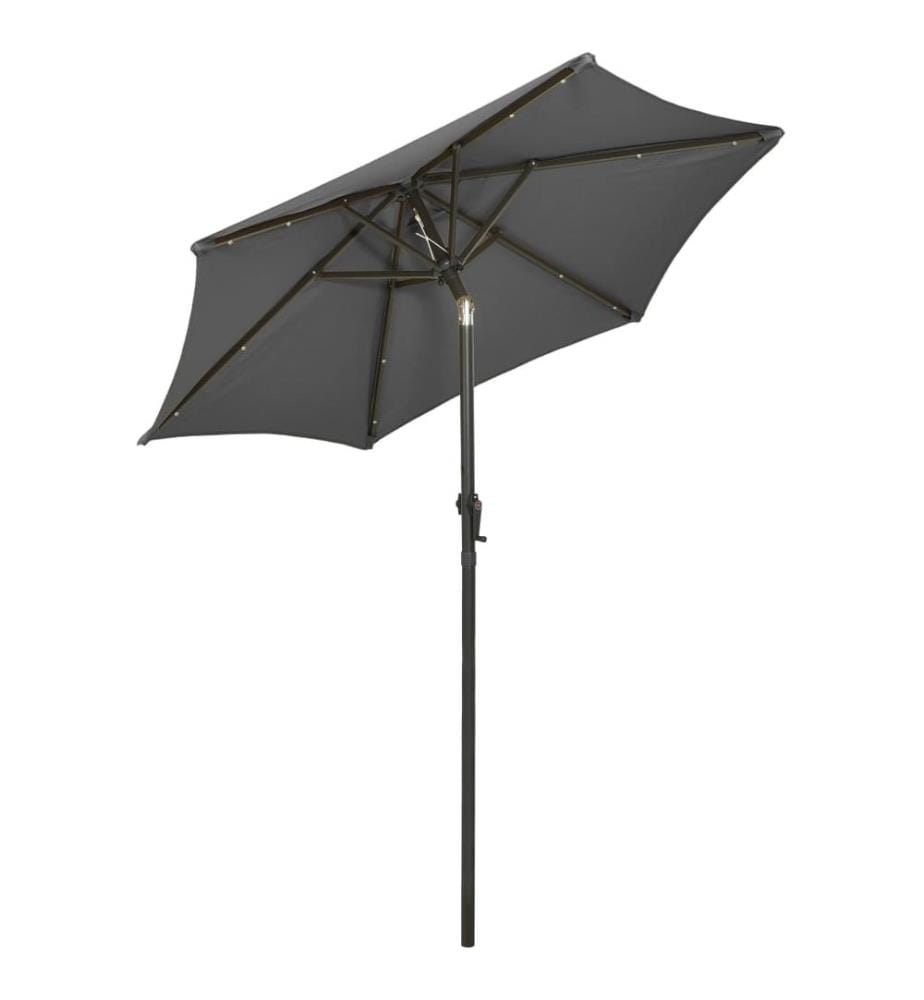 Sonnenschirm mit LED-Beleuchtung Anthrazit 200x211 cm Alu
