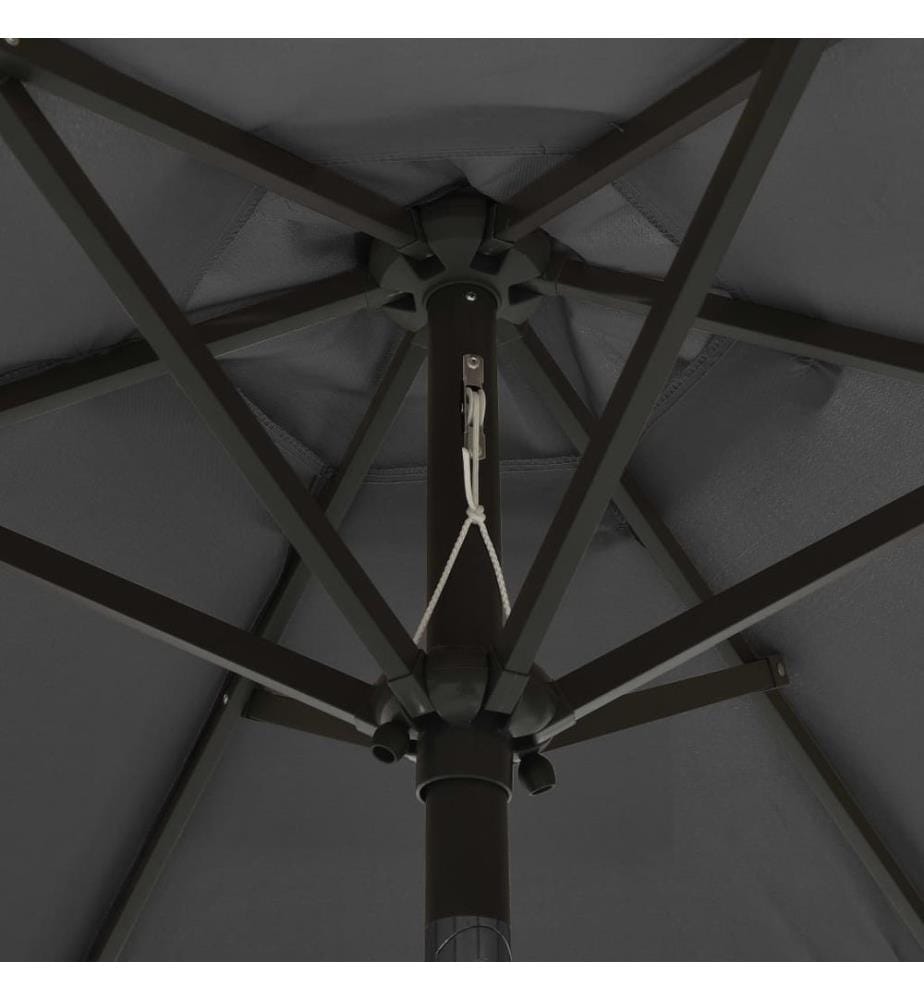 Sonnenschirm mit LED-Beleuchtung Anthrazit 200x211 cm Alu