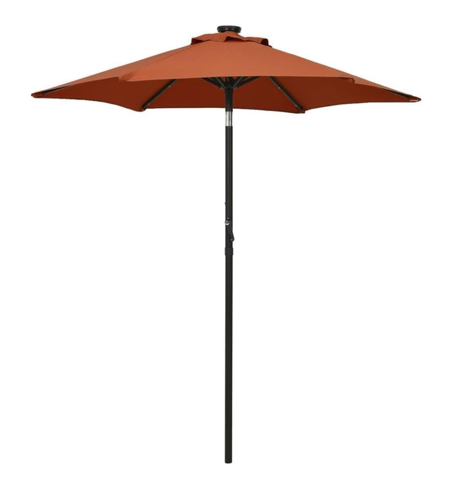 Parasol de jardin avec lumières LED terre cuite aluminium
