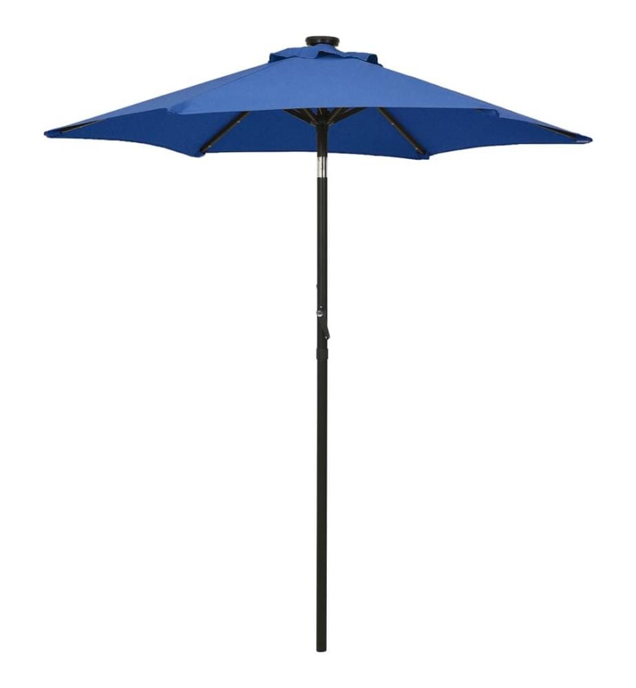 Sonnenschirm mit LED-Beleuchtung Azurblau 200x211 cm Alu