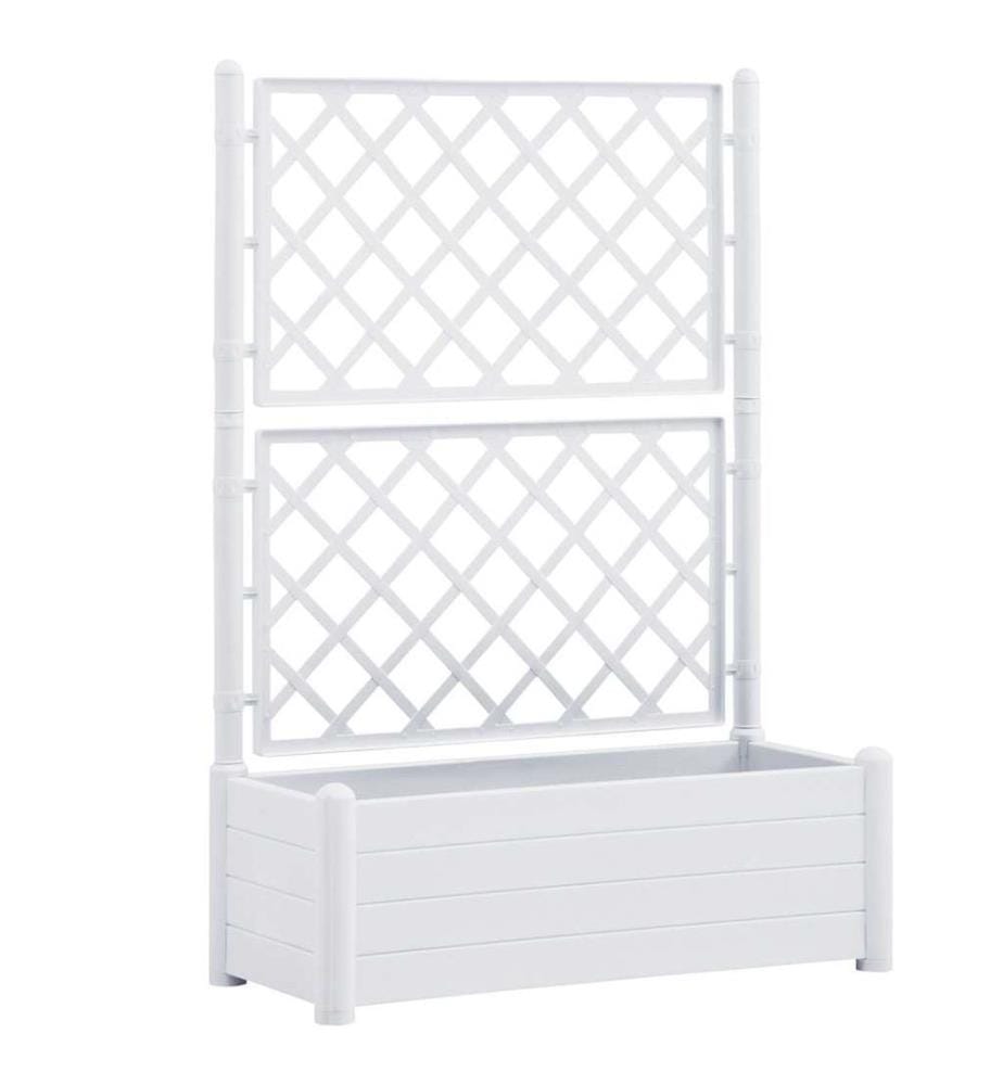 Pflanzkübel mit Spalier 100x43x142 cm PP Weiss