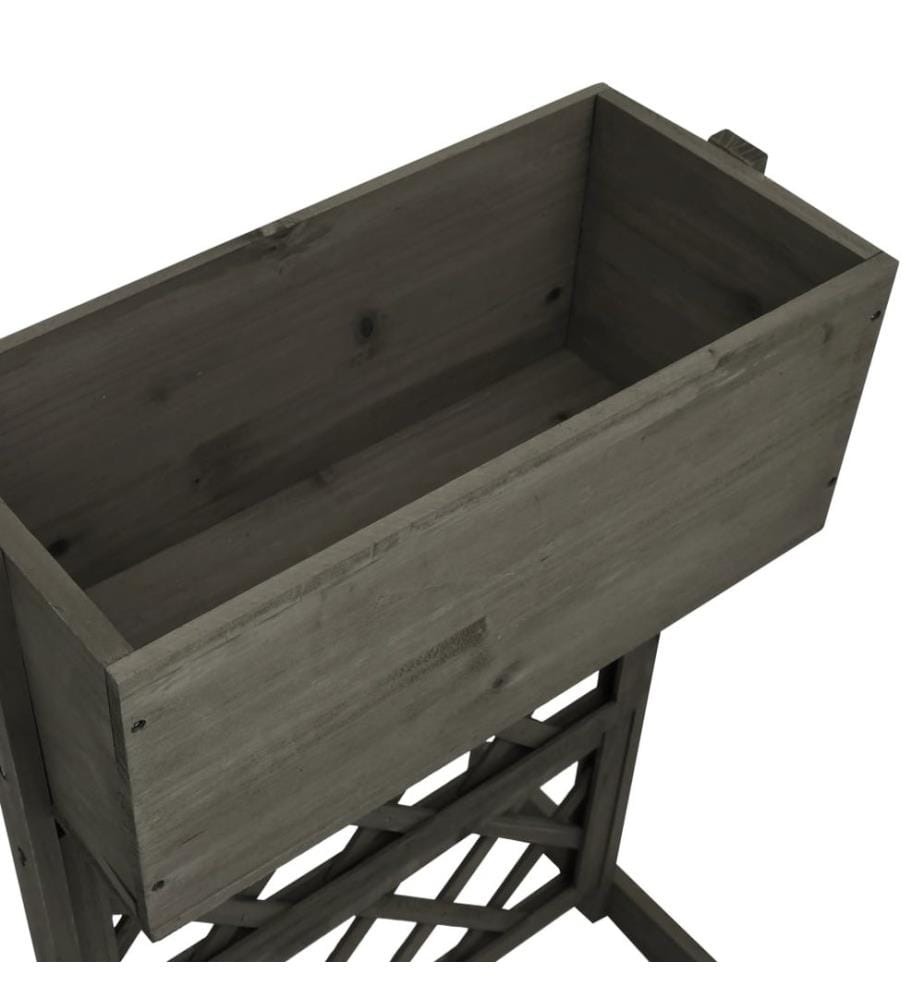 Garten-Spalier mit Blumenkasten Grau 45x30x74 cm Tannenholz