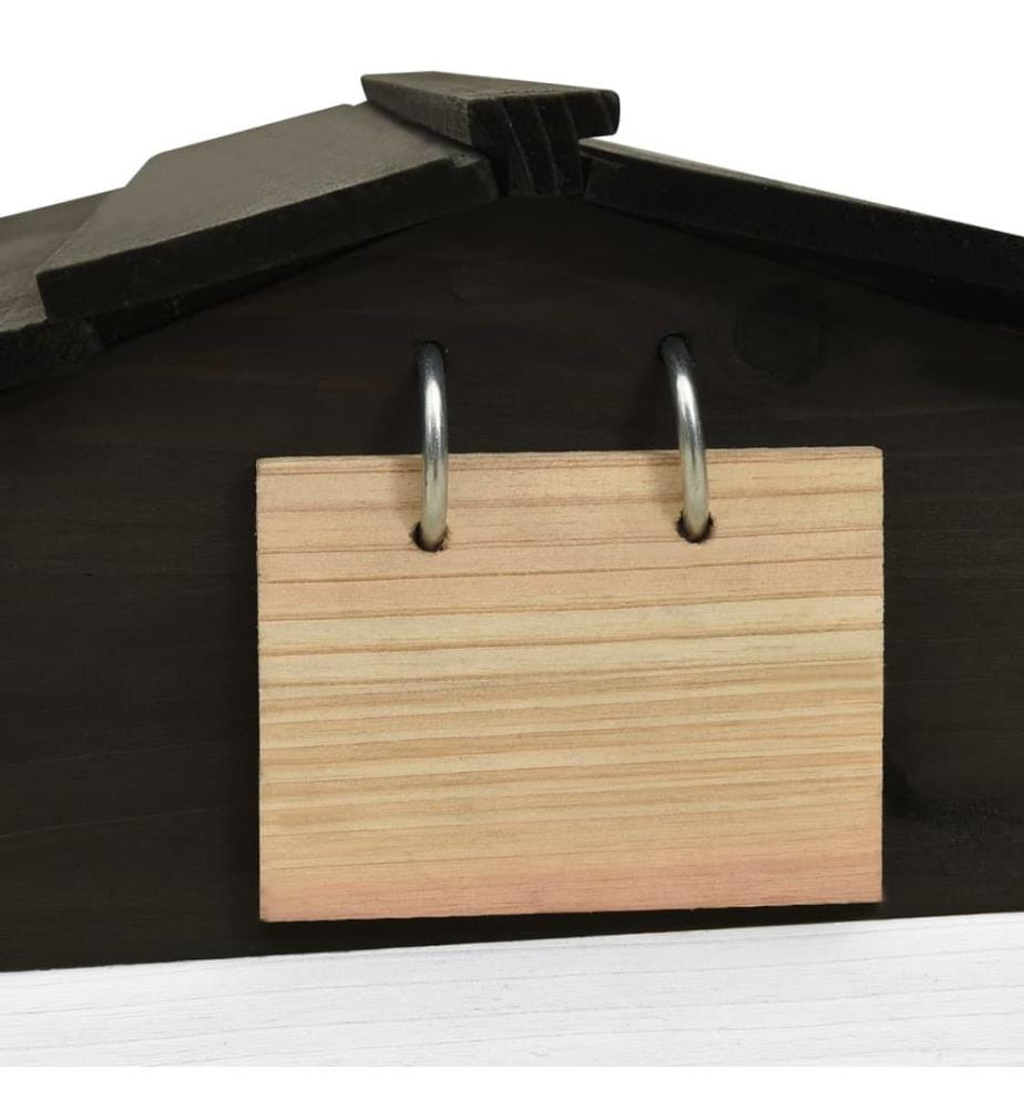 Mähroboter-Garage Schwarz und Weiss 78x74x54 cm Tannenholz
