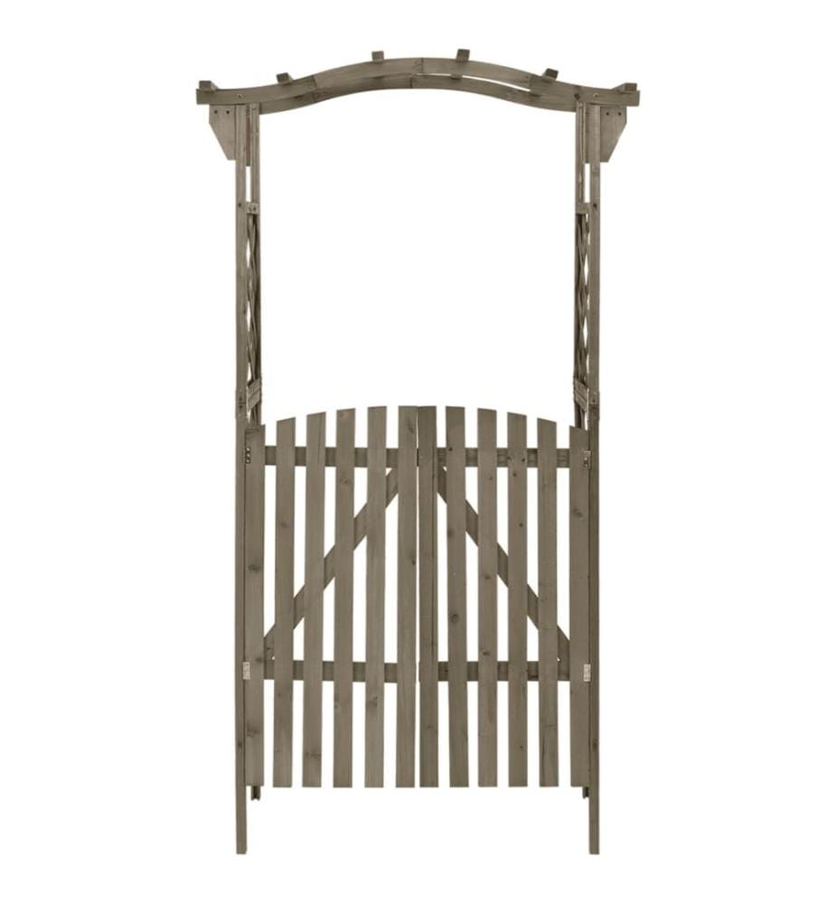 Pergola avec portail 116x40x204 cm Gris Bois de sapin massif