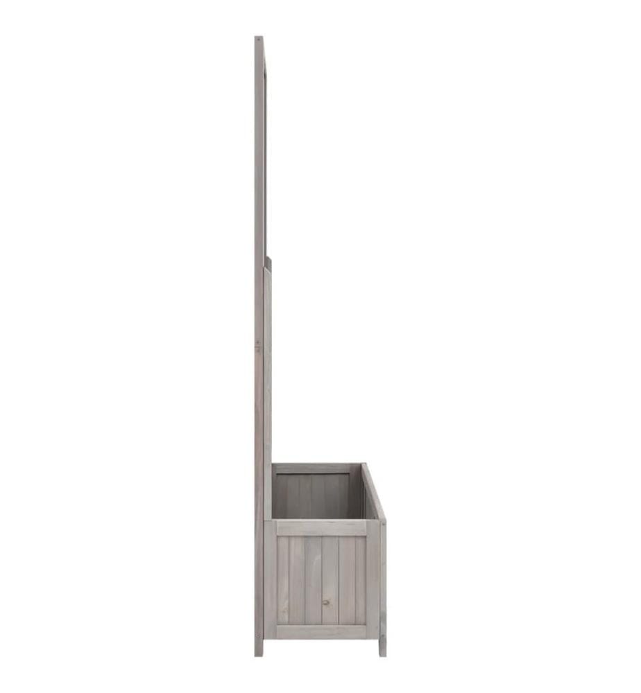 Garten-Spalier mit Blumenkasten Grau 70x30x135 cm Tannenholz