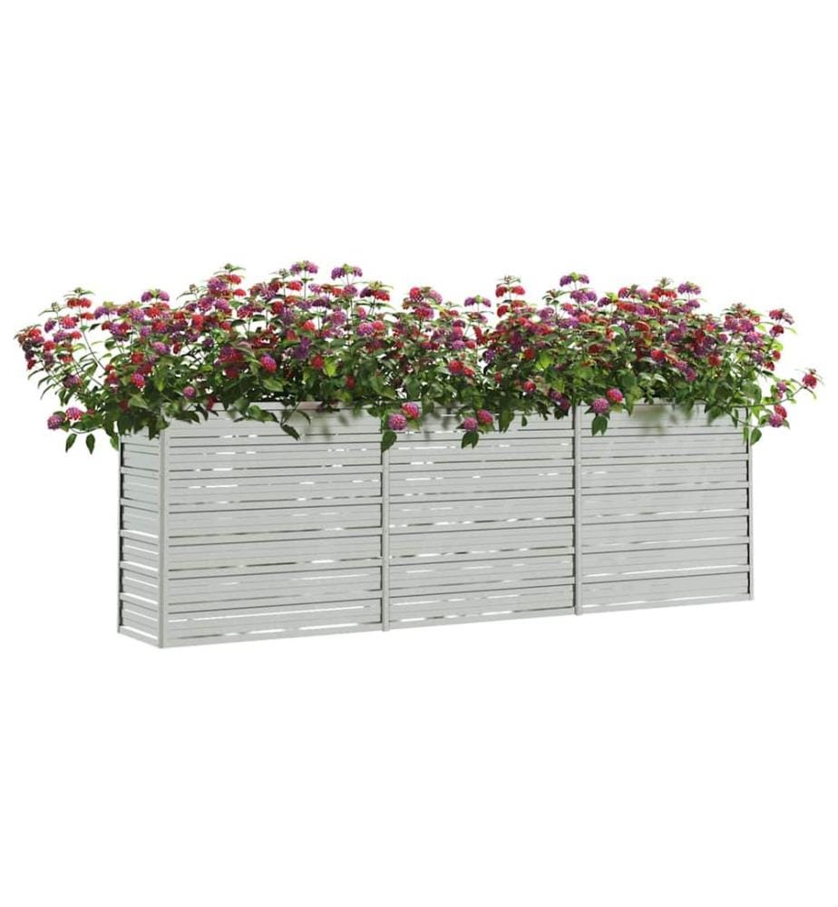 Lit surélevé de jardin 240x40x77 cm Acier galvanisé Argenté