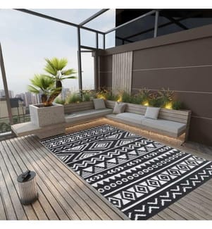 Outdoor-Teppich ARAKIL Schwarz 190x290 cm PP