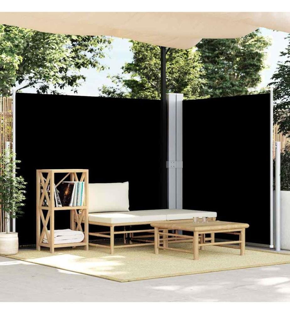 Auvent latéral rétractable Noir 180x600 cm