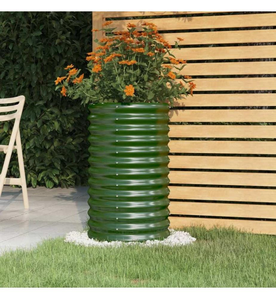 Jardinière de jardin Acier galvanisé 40x40x68 cm Vert