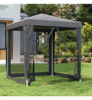 Tente de fête avec 4 parois latérales en maille Anthracite 2x2m