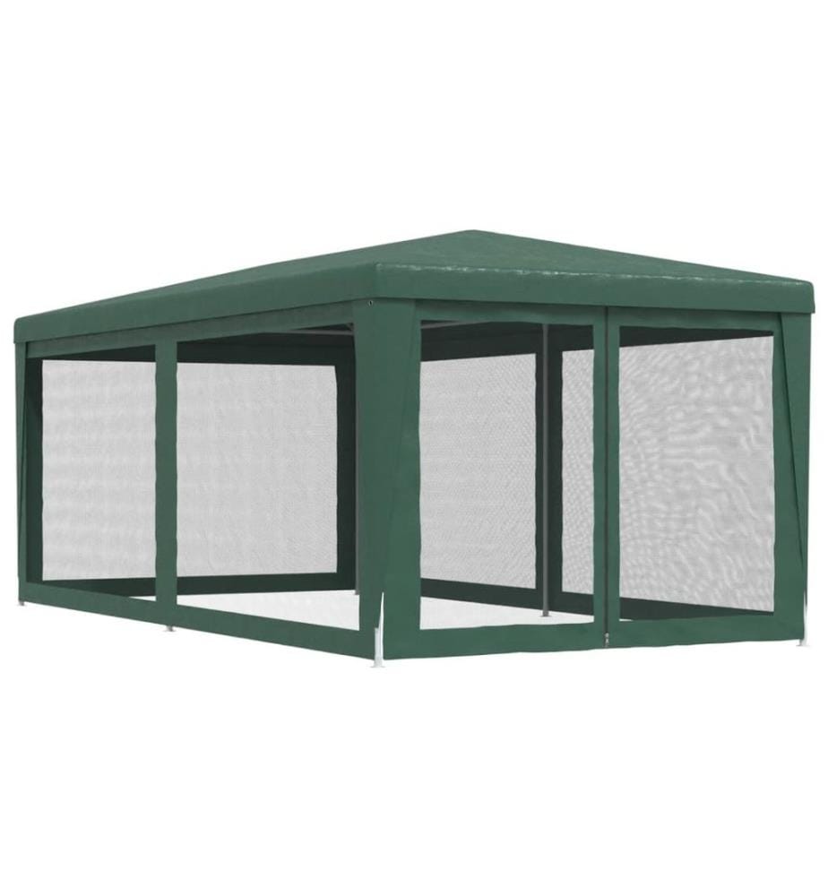 Tente de fête avec 4 parois latérales en maille Vert 3x6 m PEHD