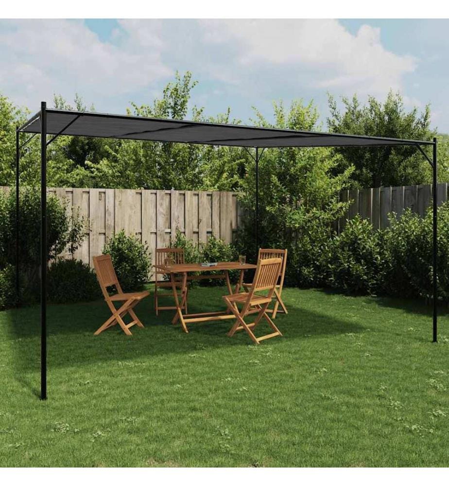 Belvédère anthracite 4x4 m 180 g/m² tissu et acier