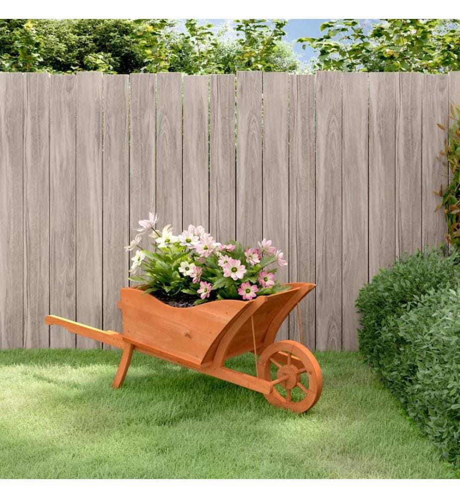 Pflanzgefäss Schubkarre-Design 128x45,5x43 cm Massivholz Tanne