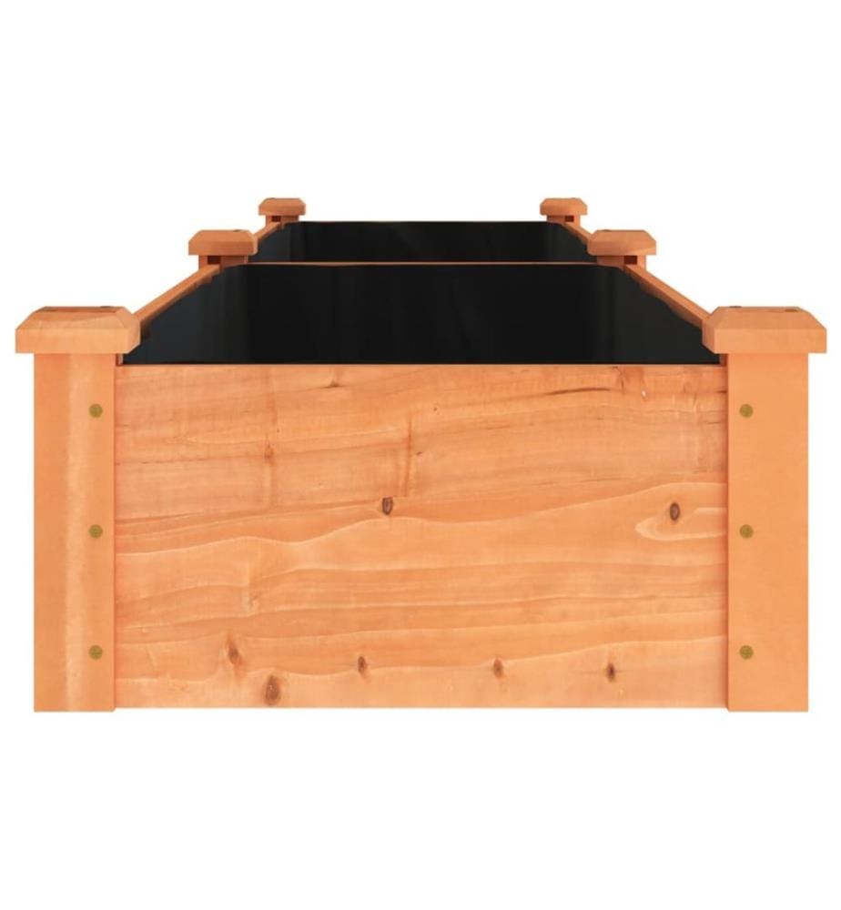 Hochbeet mit Einsatz Braun 240x45x25 cm Massivholz Tanne