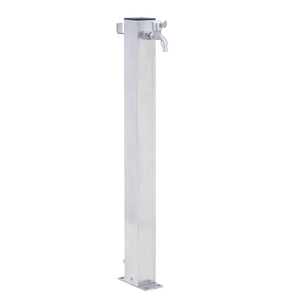Wassersäule für den Garten 60 cm Edelstahl Quadratisch