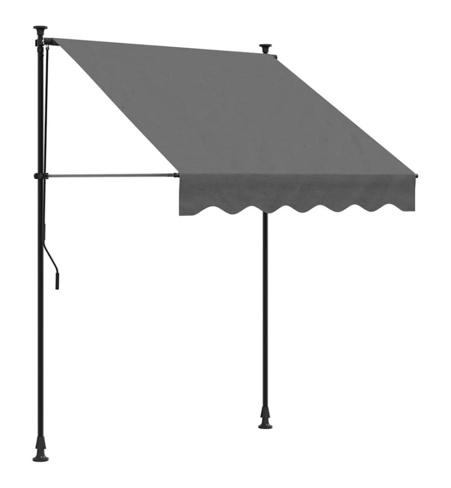 Markise Einziehbar Anthrazit 150x150 cm Stoff und Stahl