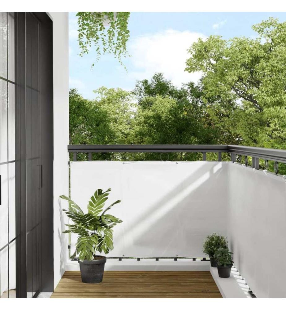 Balkon-Sichtschutz Weiss 90x800 cm 100 % Polyester-Oxford