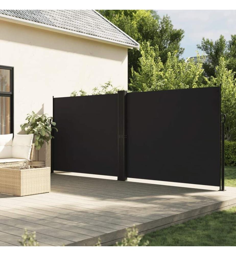 Seitenmarkise Ausziehbar Schwarz 180x1000 cm