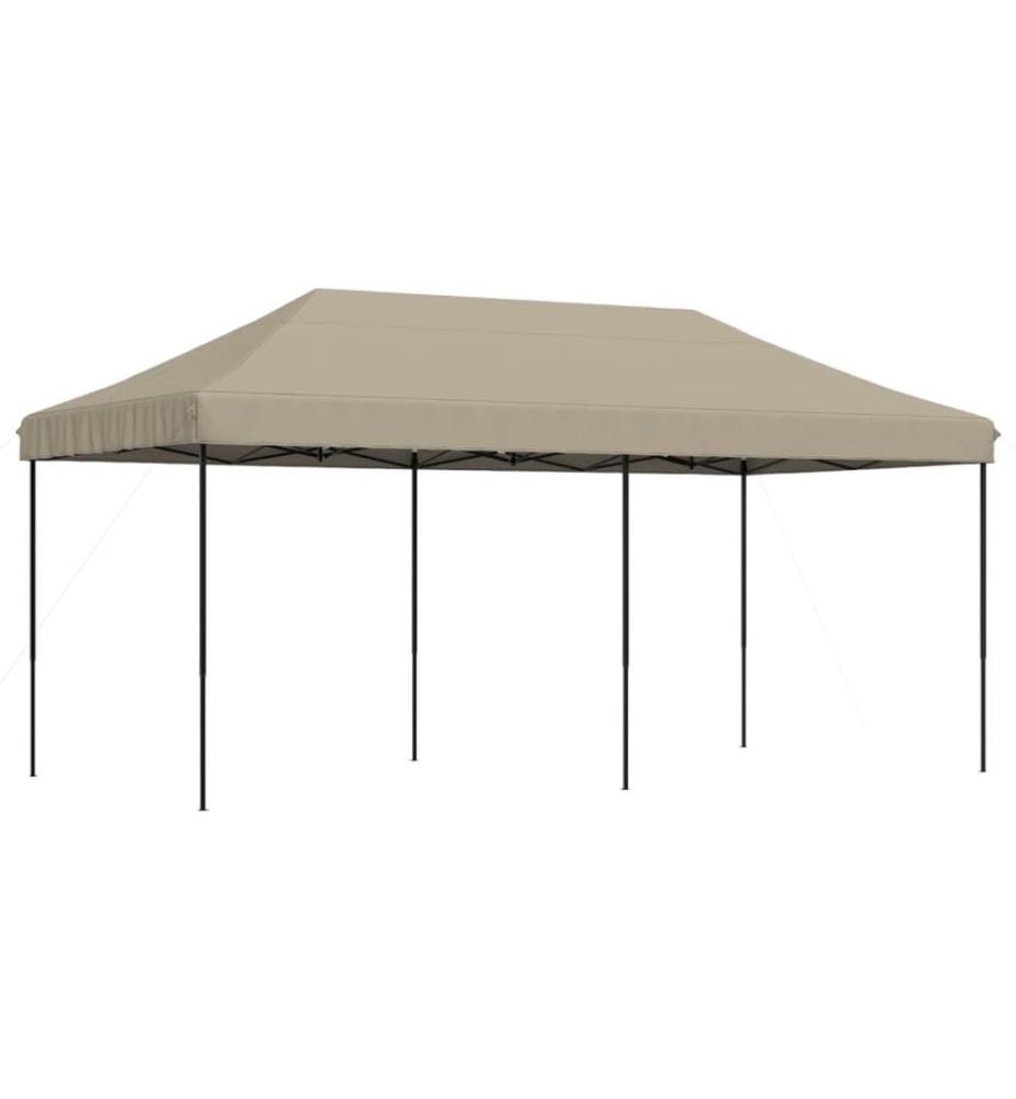 Tente de réception pliable escamotable taupe 580x292x315 cm