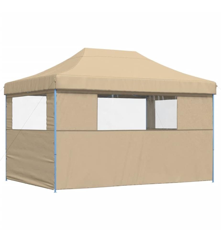 Tente de réception pliable escamotable avec 3 parois latérales