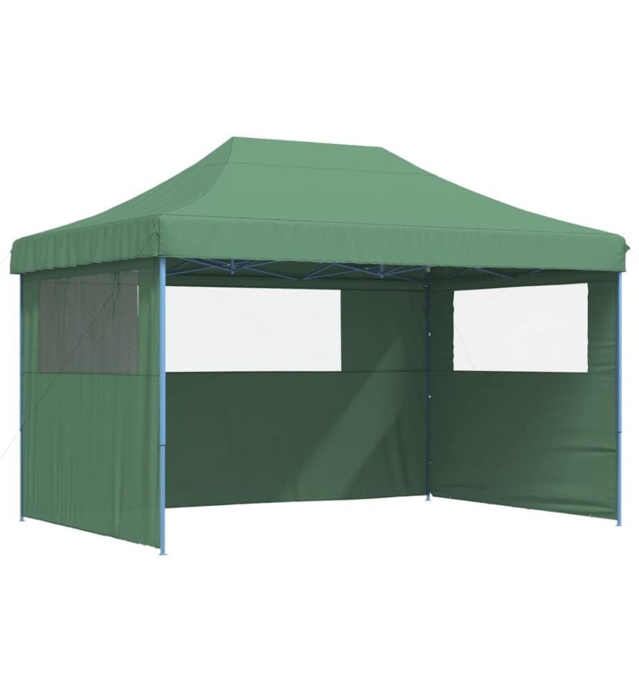 Tente de réception pliable escamotable 3 parois latérales vert