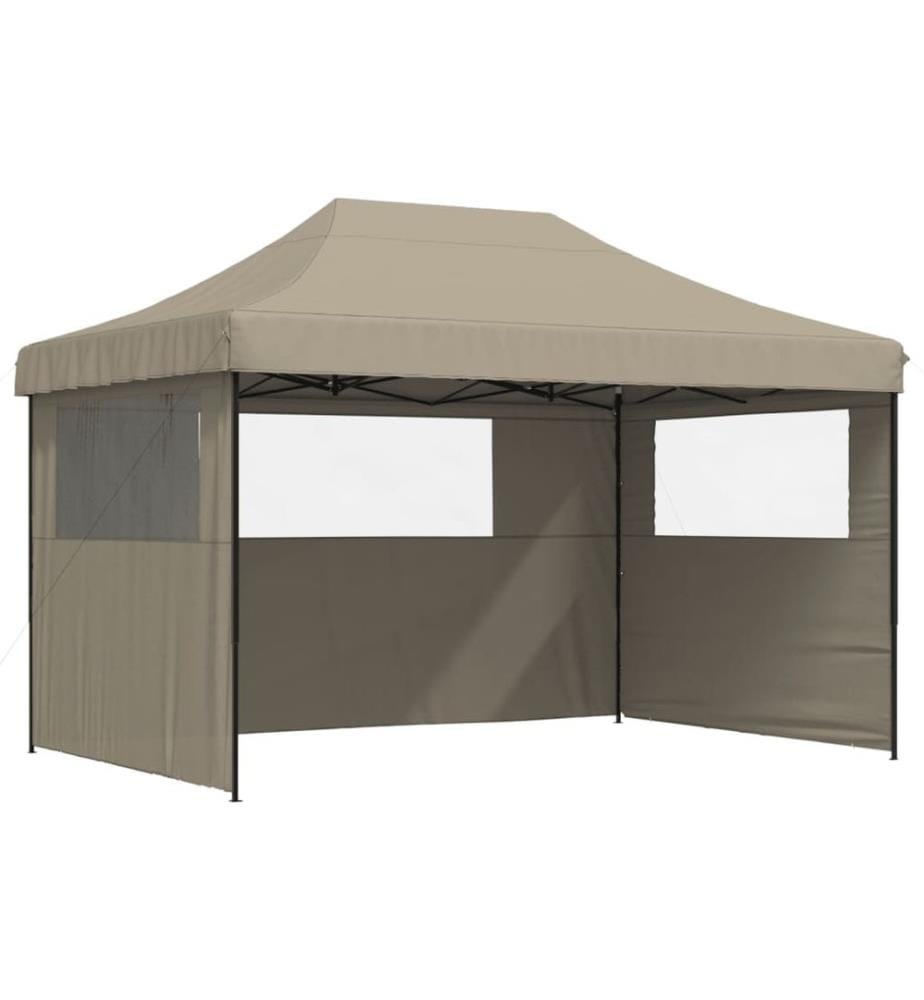 Tente de réception pliable escamotable 3 parois latérales taupe