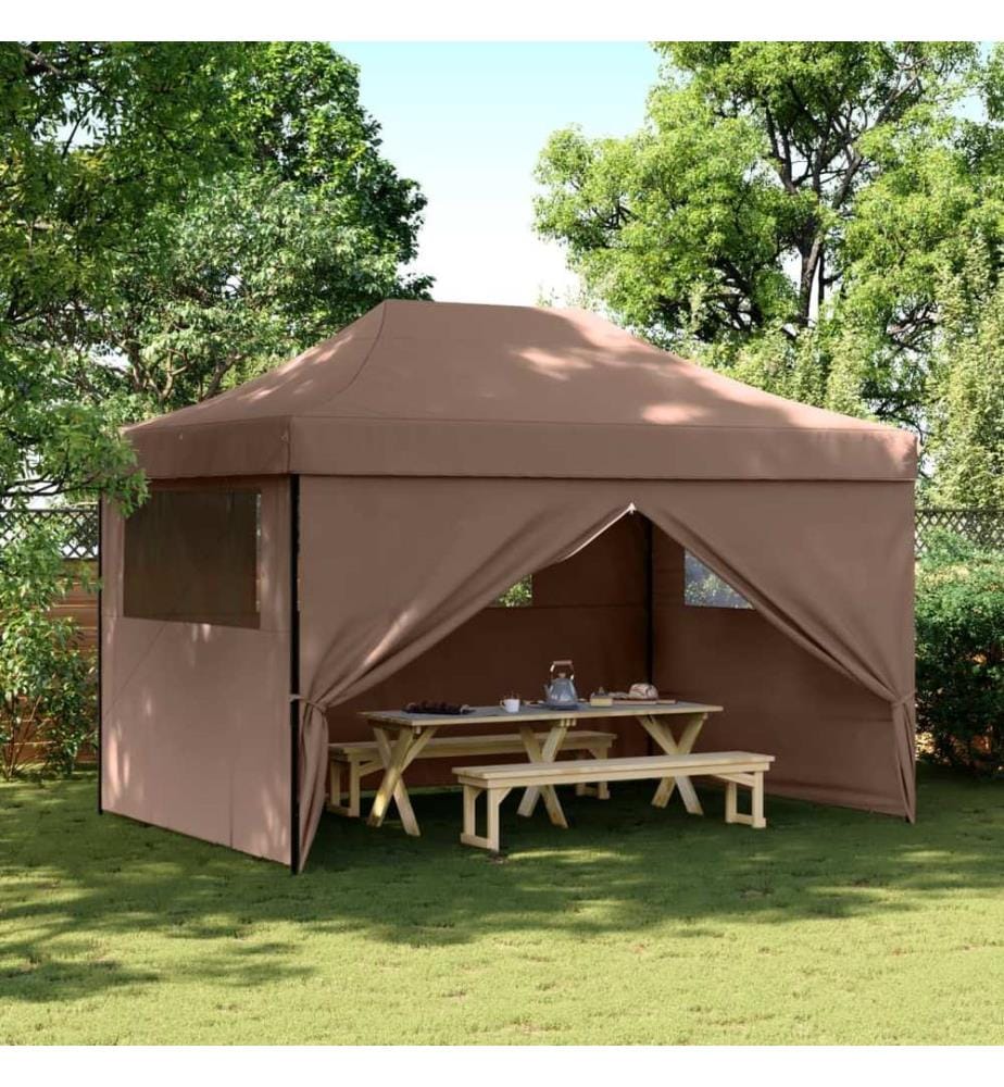 Tente de réception pliable escamotable avec 4 parois latérales