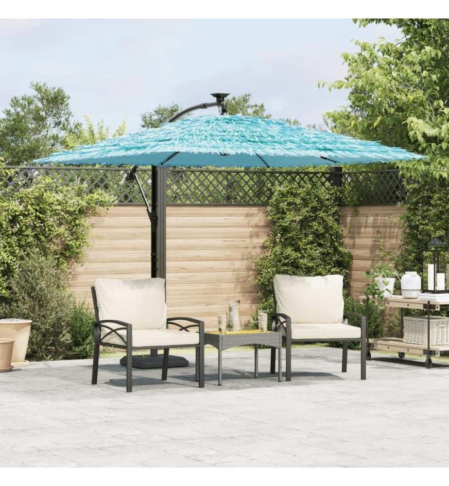 Parasol de jardin avec mât en acier bleu 246x246x230 cm