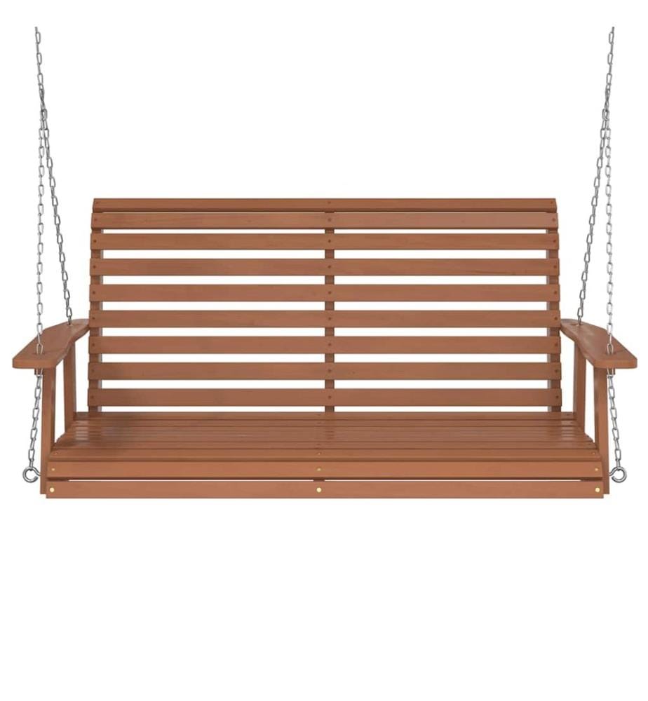 Hollywoodschaukel mit Metallketten Braun Massivholz Tanne