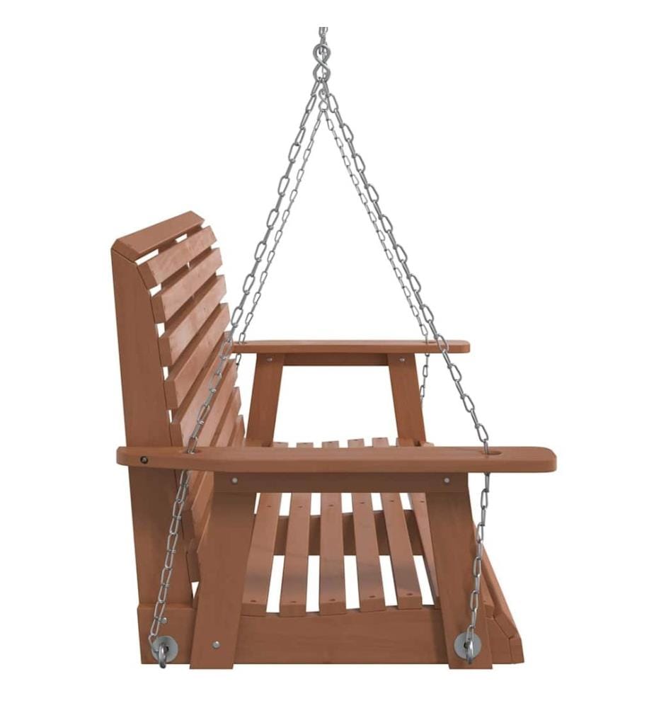 Hollywoodschaukel mit Metallketten Braun Massivholz Tanne
