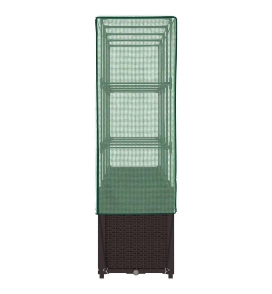Hochbeet mit Gewächshaus-Aufsatz Rattan-Optik 160x40x153 cm