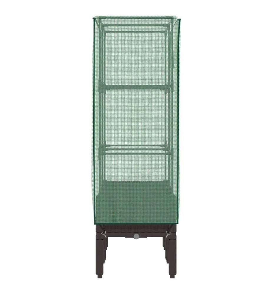 Hochbeet mit Gewächshaus-Aufsatz Rattan-Optik 80x40x140 cm